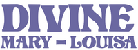 divine mary-louisa in dark purple vintage retro lettering